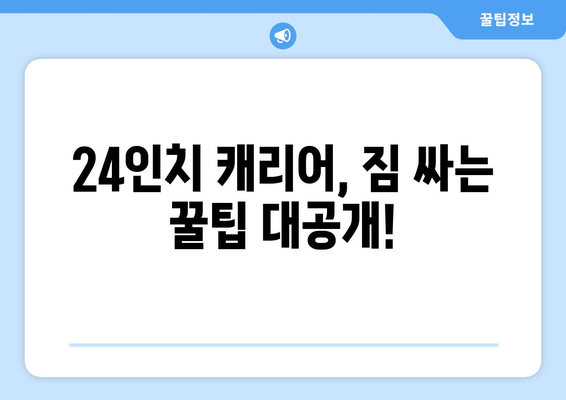 24인치 캐리어, 짐 싸는 꿀팁 대공개!