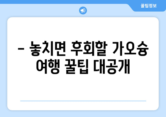 가오슝 3박 4일 완벽 여행 가이드| 일정, 예산, 꿀팁 대방출 | 가오슝 여행, 3박 4일, 여행 계획, 여행 경비, 여행 꿀팁